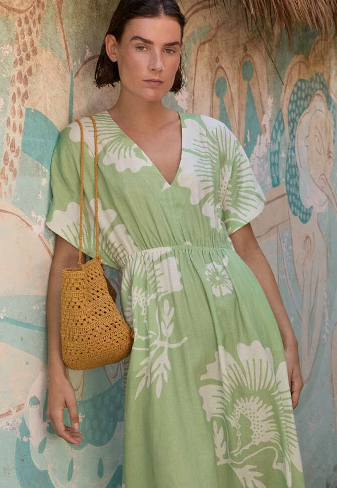 Printed maxi-dress, Jasmine green, completeTheLook