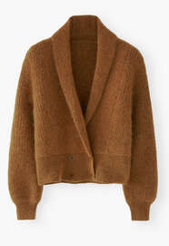 Shawl-collar cardigan, Burnt copper, webstill