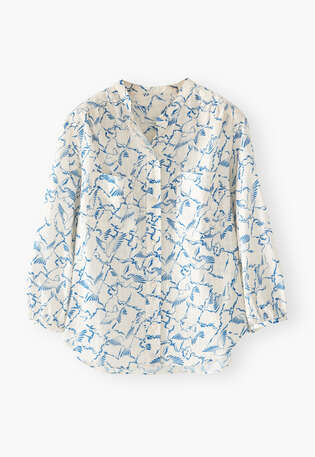 Printed blouse, Cobalt, webstill
