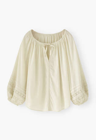 Gathered blouse, Ice green, webstill