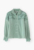 Cutwork blouse, Duck egg, webstill
