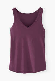V-neck jersey vest, Purple aubergine, webstill