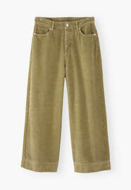 Wide-leg cord trousers, Olive, webstill