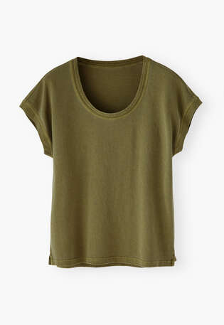 Rib T-shirt, Olive, webstill