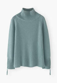 High-neck sweater, Ocean blue, webstill