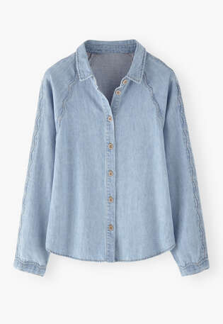 Scallop-detail shirt, Pale indigo, webstill