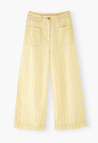 Striped trousers, Lemon ecru, webstill