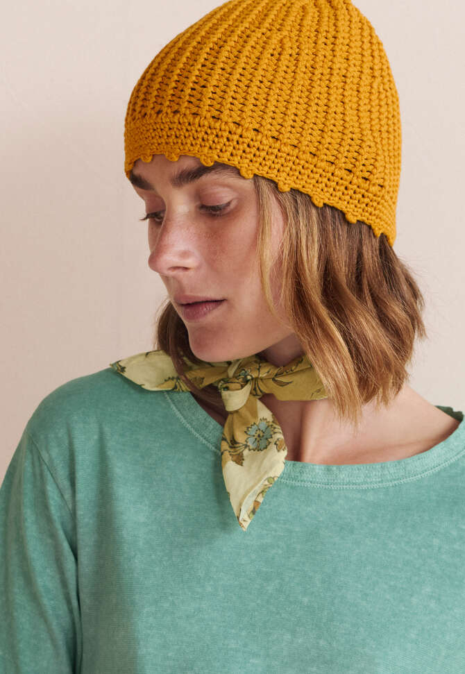 Knitted beanie, Saffron, completeTheLook