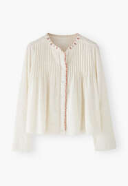 Smocked blouse, White, webstill