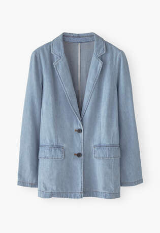Relaxed blazer, Pale indigo, webstill