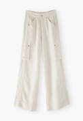 Wide-leg patch-pocket trousers, Ivory, webstill