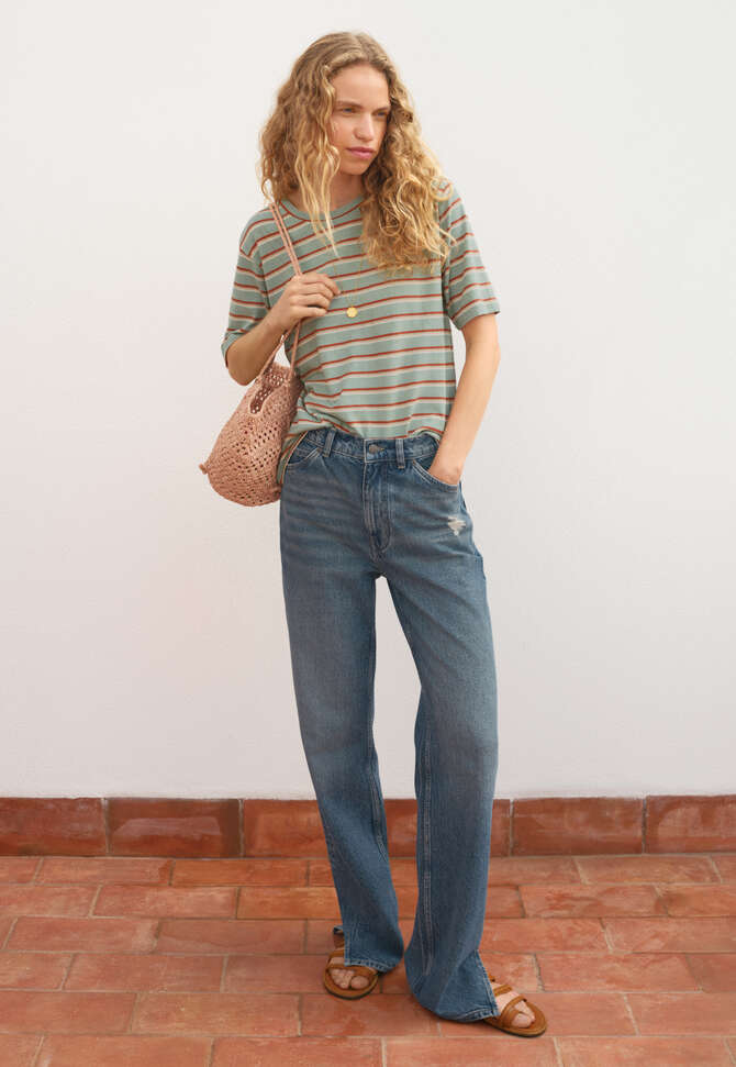 Striped T-shirt, Seafoam red, completeTheLook