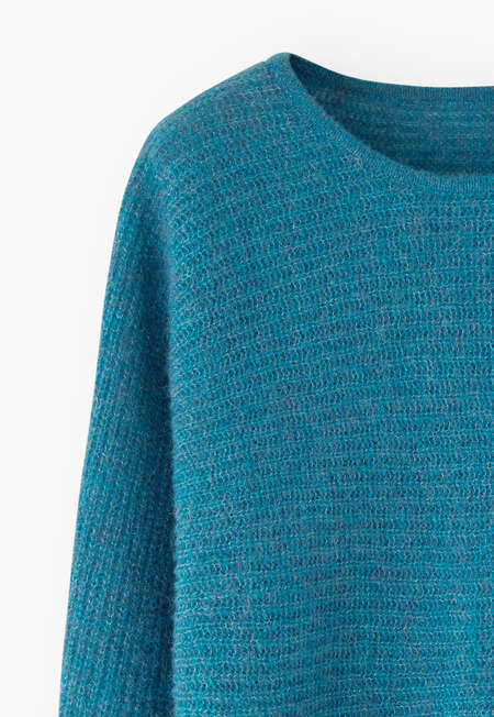 Dolman-sleeve sweater, Electric petrol, completeTheLook