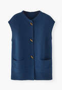 Knitted gilet, Indigo, webstill