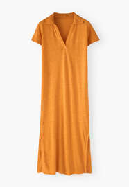 Polo shirtdress, Saffron, webstill