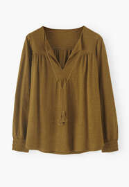Gathered top, Olive khaki, webstill