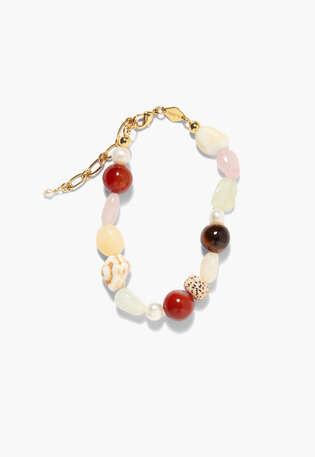 Beaded bracelet, Pebble multi, webstill