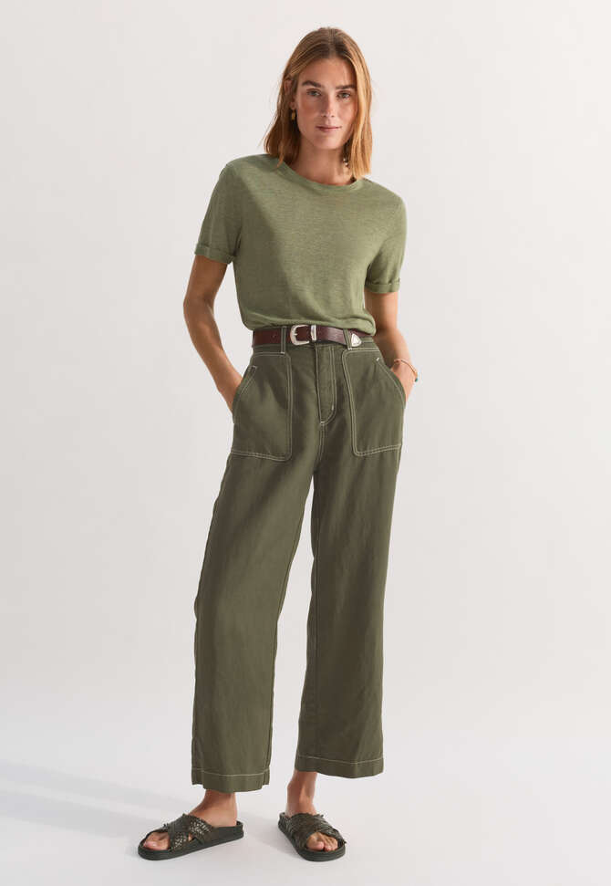 Jersey T-shirt, Sage green, completeTheLook