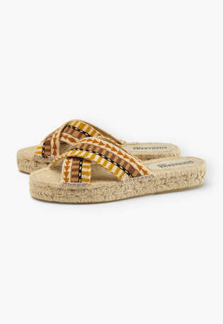 Cross-front espadrille, Mustard, webstill
