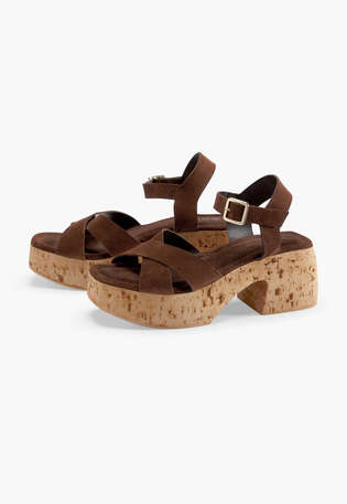 Heeled sandals, Chocolate, webstill