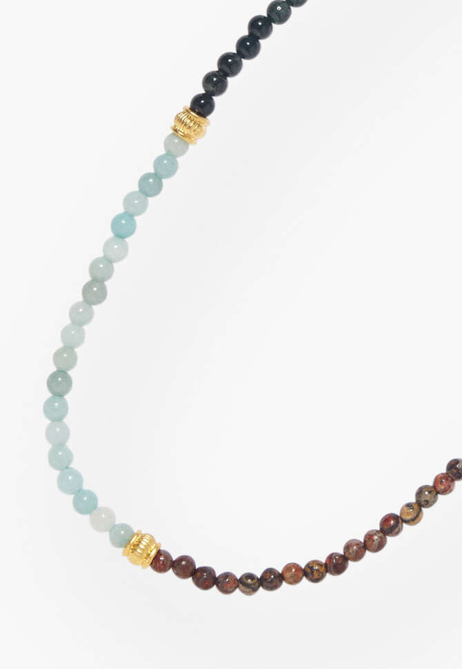 Beaded necklace, Jade multi, completeTheLook