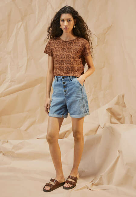 Printed T-shirt, Rust, completeTheLook