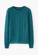 Lace-knit sweater, Dark teal, webstill