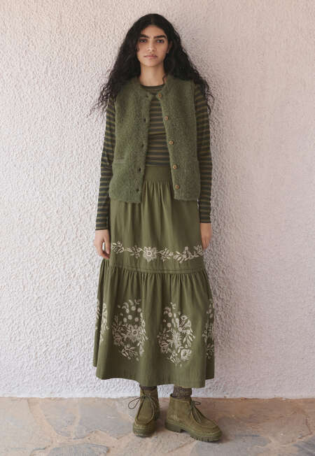 Knitted gilet, Moss, completeTheLook