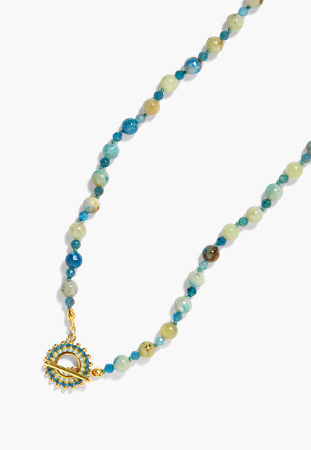 Beaded necklace, Aqua, completeTheLook