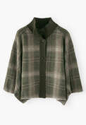 Knitted cape, Forest green, webstill