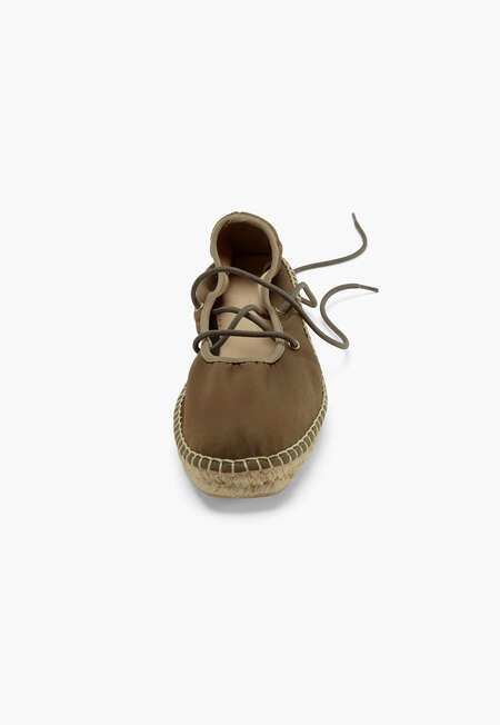 Tie-front espadrilles, Khaki, completeTheLook