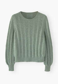 Lace-stitch sweater, Duck egg, webstill