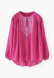 Embroidered blouse, Magenta pink, webstill