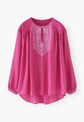Embroidered blouse, Magenta pink, webstill