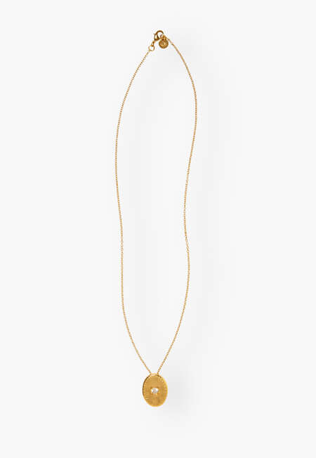 Oval pendant necklace, Gold, completeTheLook