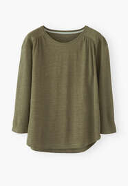 Round-neck jersey top, Olive, webstill
