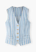 Striped waistcoat, Cornflower ivory, webstill