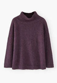 High-neck sweater, Aubergine, webstill