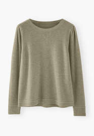 Puff-sleeve sweater, Sage marl, webstill