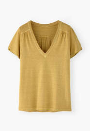 V-neck top, Warm yellow, webstill