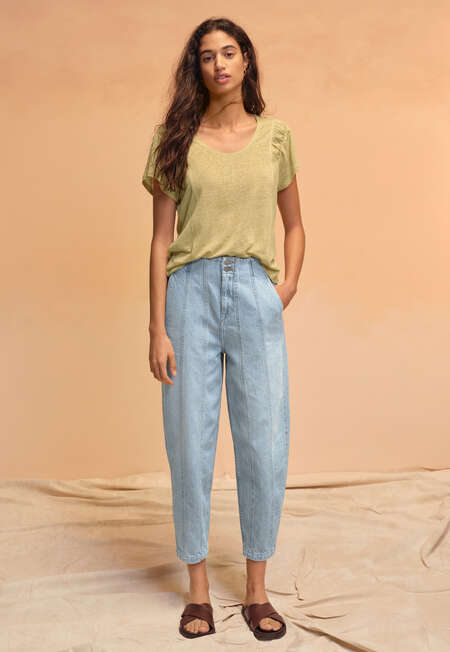 Seam-detail jeans, Light wash, completeTheLook