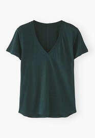 V-neck top, Deep bottle green, webstill