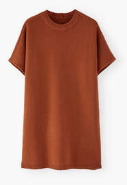 Dolman knitted dress, Burnt orange, webstill