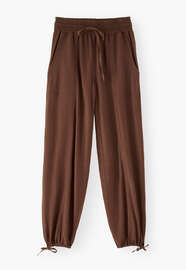 Tie-hem trousers, Dark chocolate, webstill