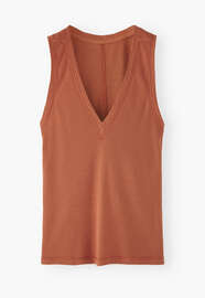 V-neck jersey vest, Chilli orange, webstill