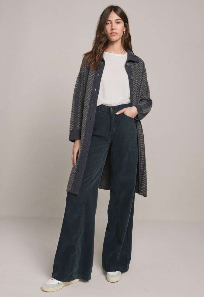 Wide-leg trousers, Dark petrol, completeTheLook
