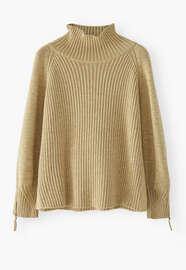 High-neck sweater, Sand, webstill