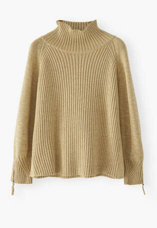 High-neck sweater, Sand, webstill