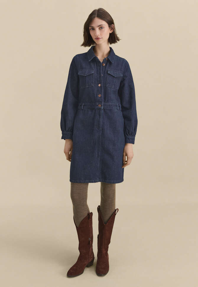 Denim dress, Dark wash, completeTheLook
