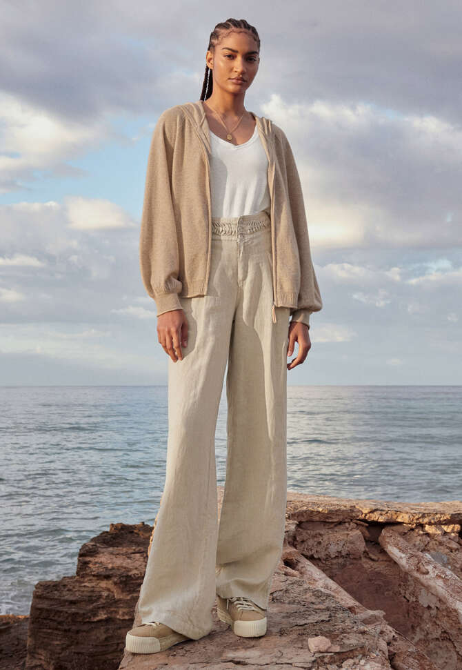 Wide-leg trousers, Stone, completeTheLook